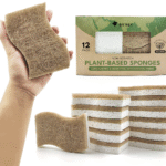 Biodegradable Natural Kitchen Sponge - Compostable Cellulose and Coconut Walnut Scrubber Sponge (12 Pack)