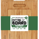 Freshware Bamboo Cutting Board Set of 3, Wooden Cutting Boards for Kitchen, Knife Friendly Food Grade Chopping Board, Lightweight with Hanging Hole for Easy Storage