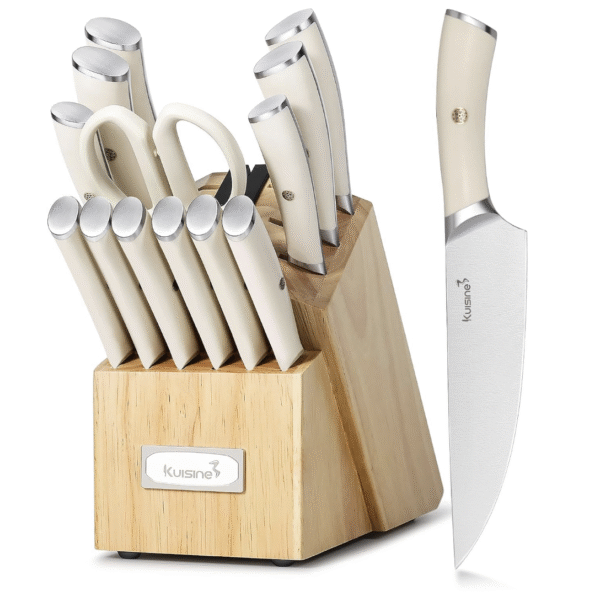 15-Piece High Carbon Stainless Steel Knife Block Set