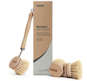 Bamboo Dish Brush with Replacement Heads by Vove